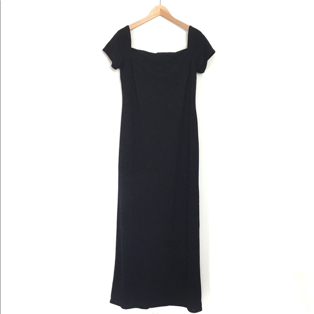 Chelsea Nites Maxi Dress Cap Sleeves Black